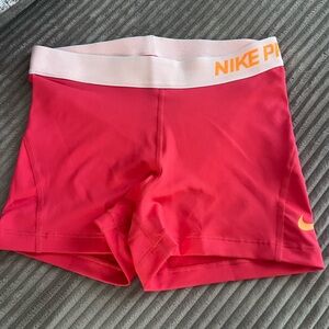 Nike Pink and Orange Athletic Shorts